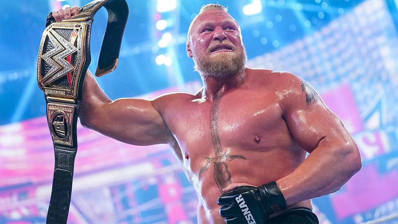 Brock Lesnar Wins WWE Title - Bobby Lashley Injury Angle