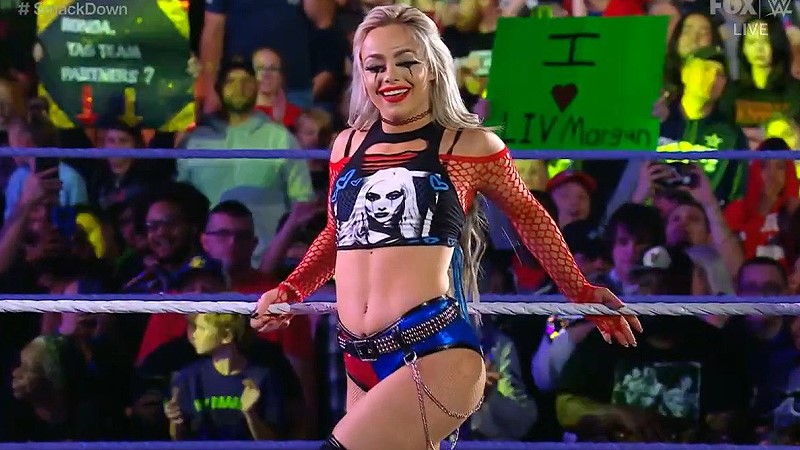 Liv Morgan Debuts Harley Quinn Inspired Look