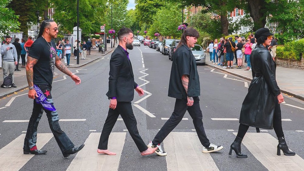Judgment Day Recreates The Beatles "Abbey Road" Album Cover Wrestling