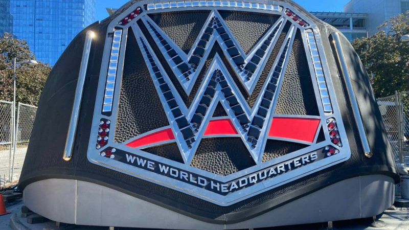 Giant WWE Championship Structure Adorns the Front of New WWE HQ