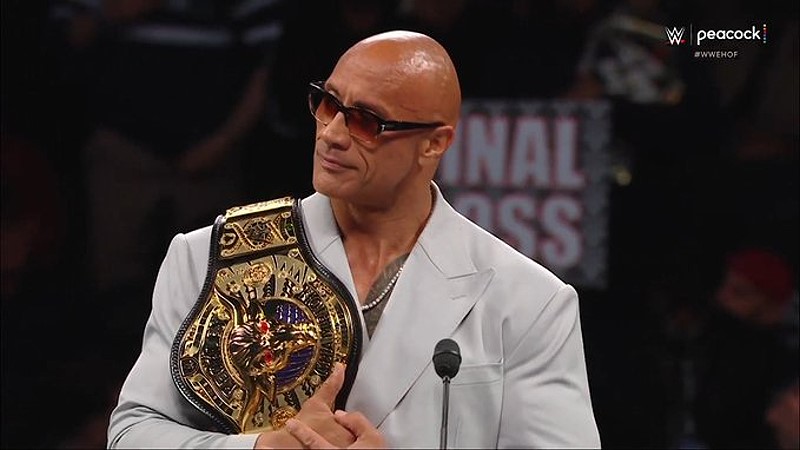 The Rock Presented With The People's Championship at The WWE Hall of Fame