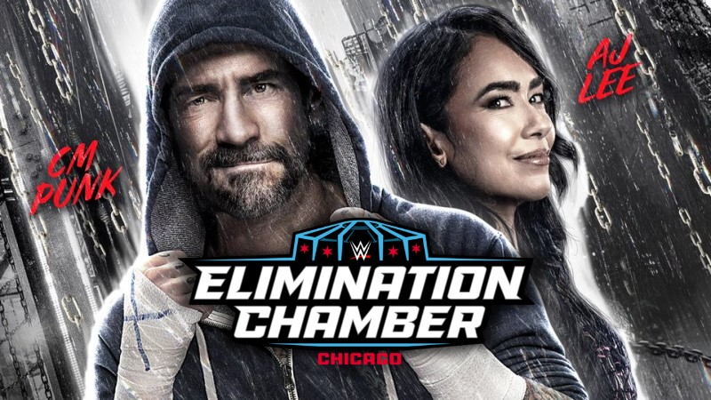 CM Punk And AJ Lee Featured On WWE Elimination Chamber Poster