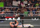 Oba Femi Powerbombs Brock Lesnar, Points at WrestleMania Sign